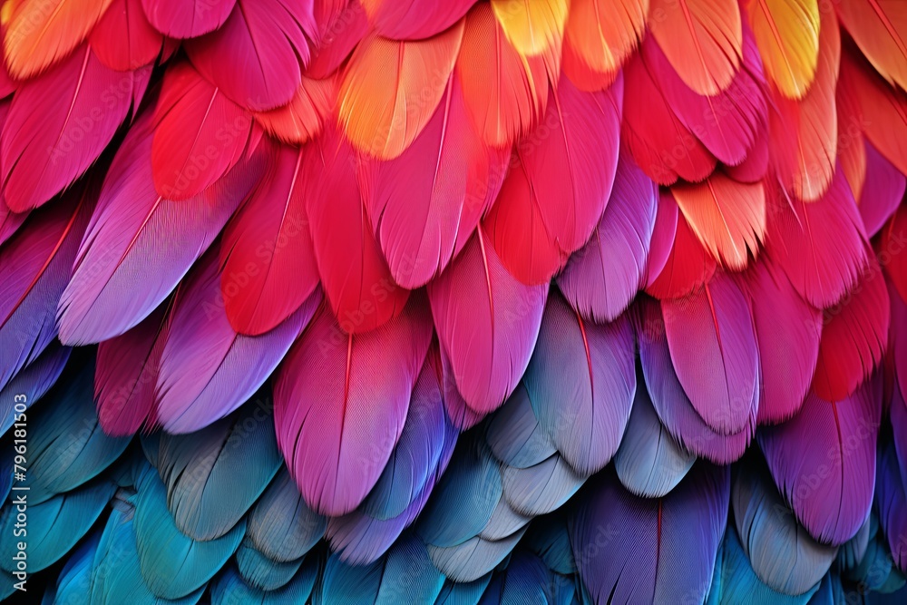 Exotic Bird Feather Gradients: A Vibrant Collage of Bird Feathers Exotic Bird Feather Gradients: A Vibrant Collage of Bird Feathers