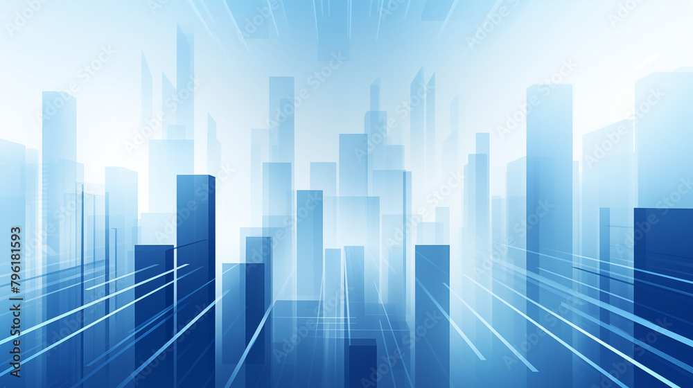 abstract city background, blue futuristic background 