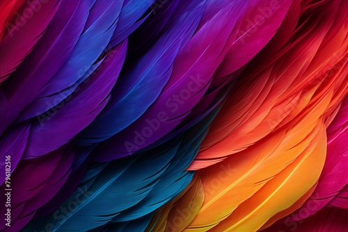 Exotic Bird Feather Gradients  Vibrant Plumage Palette Deluxe