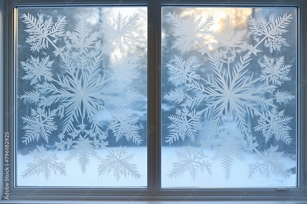 Frosted Snowflake Gradients: Mesmerizing Designs Through Glass