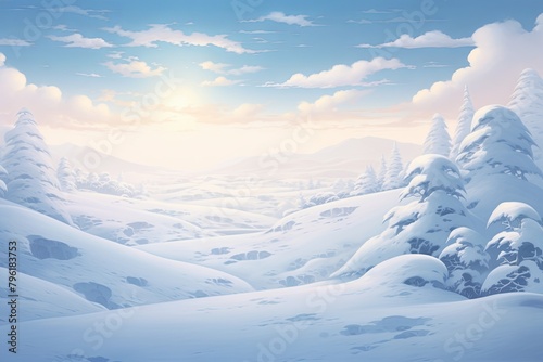 Glistening Snow Gradient Whites: Soft White Scenery Serenity