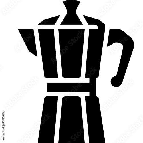moka pot coffee maker for brewing espresso solid icon © Grapgraphic49