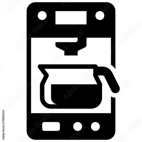 drip automatic coffee machine or electric drip coffeemaker solid icon