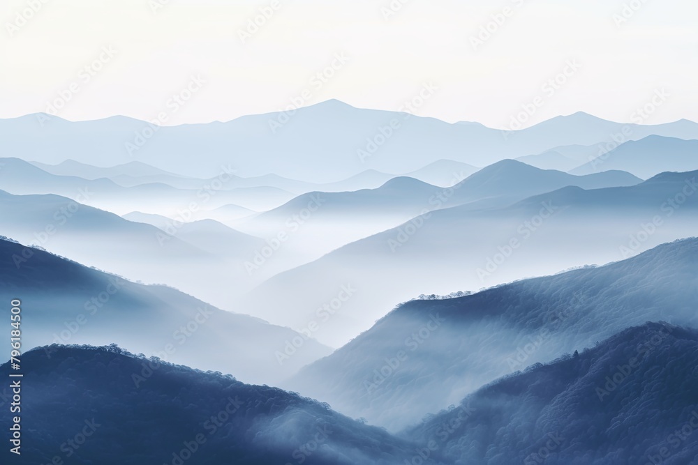 Misty Highland Gradient Moods: Dawn Light Infusion on Hills