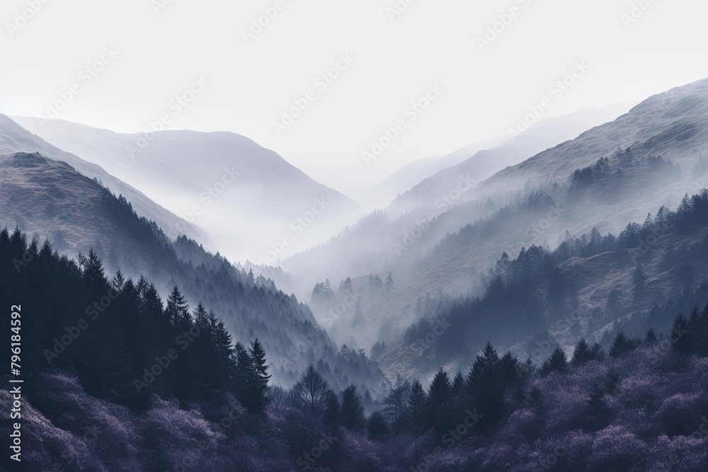 Misty Highland Gradient Moods: Overcast Highland Colorscape