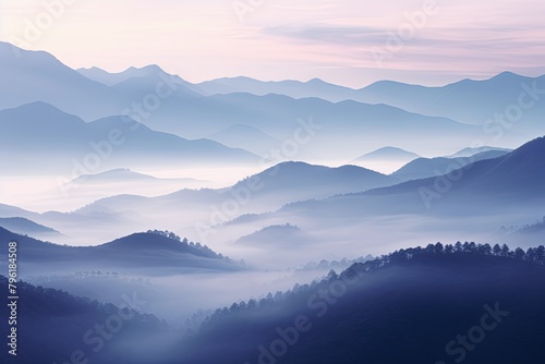 Dawn Light on Misty Highland Gradients: Ethereal Hill Moods © Michael