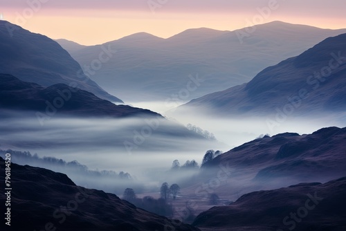 Misty Highland Gradient Dusk  Scottish Highlands Tones Mood