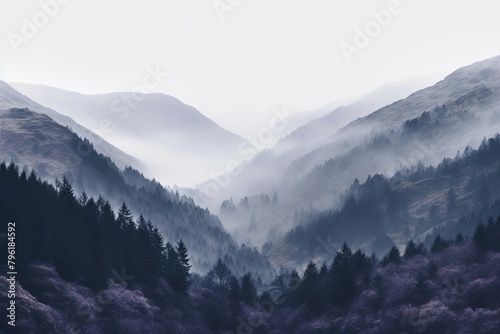 Misty Highland Gradient Moods: Overcast Highland Colorscape