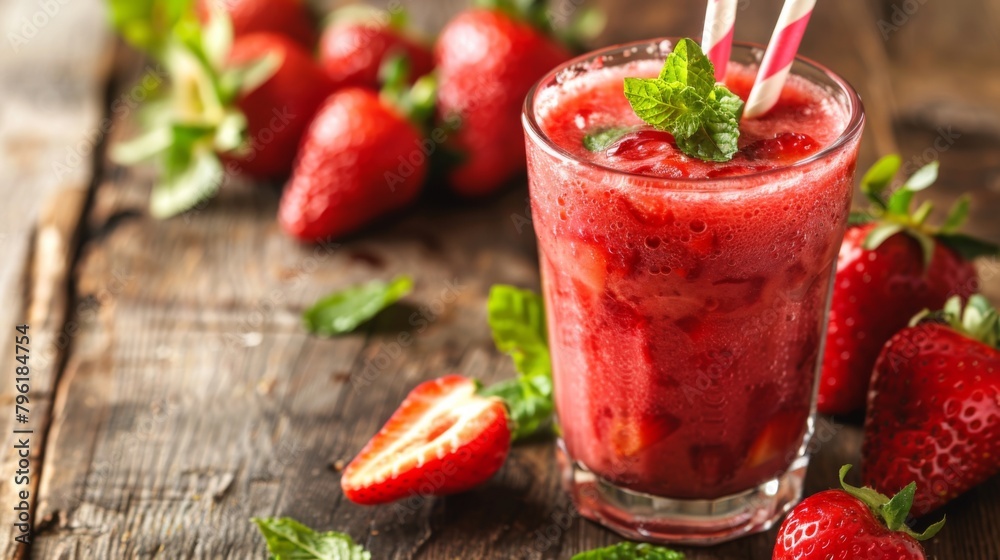A refreshing beverage made from blended fruits, offering a healthy alternative to sugary drinks A refreshing beverage made from blended fruits, offering a healthy alternative to sugary drinks