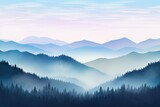 Tranquil Highland Mist: Nature's Gradient Moods