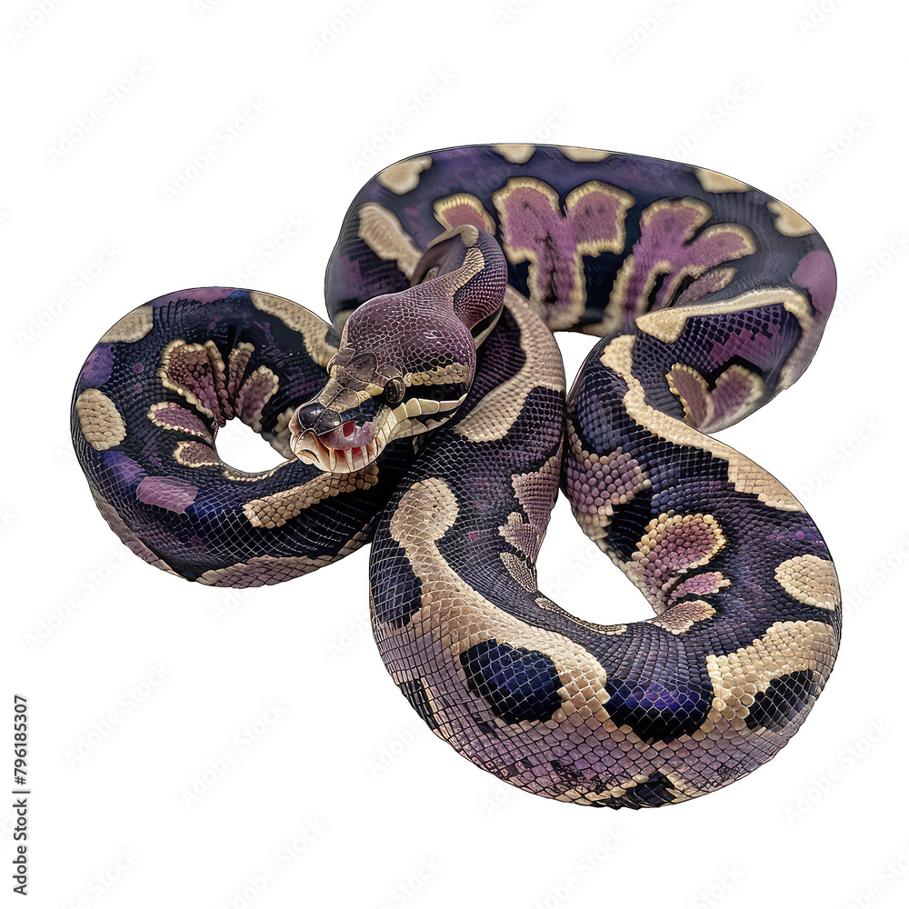 Obraz premium African Phython studio shot isolated on Transparent Background, without background .PNG