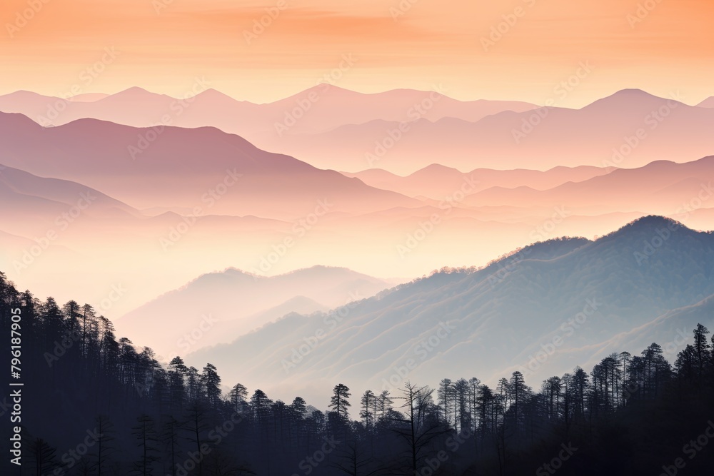 Smokey Mountain Range Gradients: Gentle Hillside Textures in Harmony