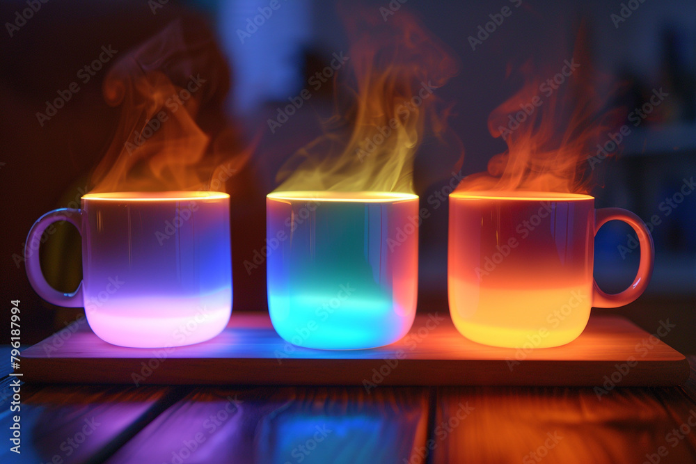 Tea Mug, Emotion Tea Cups, Cups altering with emotions, like a mood ring infused with tea, Backlights Tea Mug, Emotion Tea Cups, Cups altering with emotions, like a mood ring infused with tea, Backlights