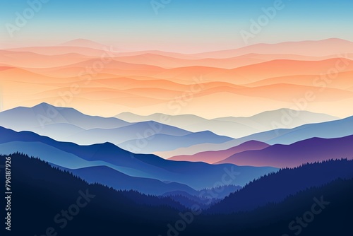Smokey Mountain Range: Serene Gradients Backdrop © Michael