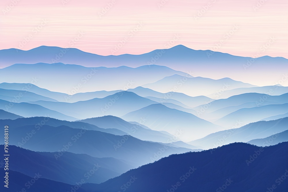 Smokey Mountain Range Gradients: Tranquil Hillside Vistas