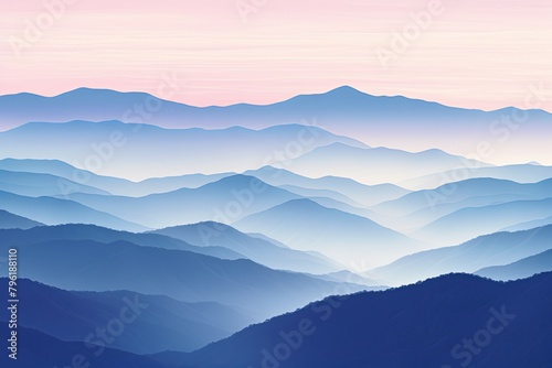 Smokey Mountain Range Gradients  Tranquil Hillside Vistas