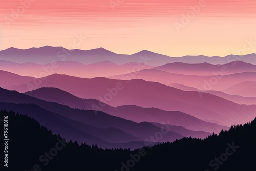 Smokey Mountain Gradients: Serene Color Blend