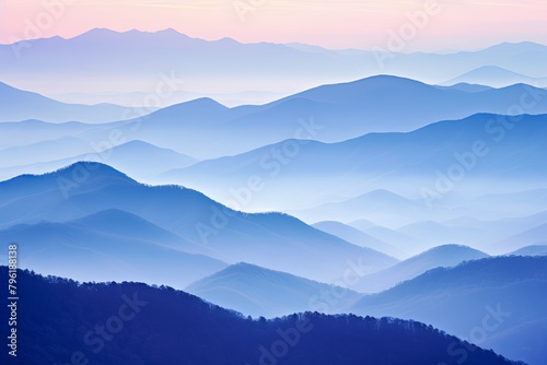 Smokey Mountain Range Gradients: A Serene Color Wash of Mountains © Michael