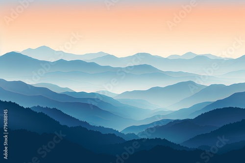 Smokey Mountain Range Gradients: A Serene Mountain Gradient Effect © Michael