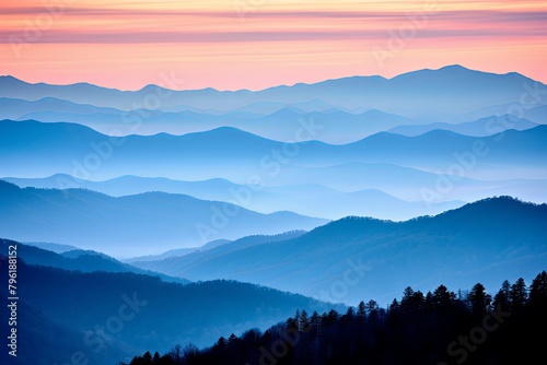Smokey Mountain Range Gradients: A Serene Color Wash