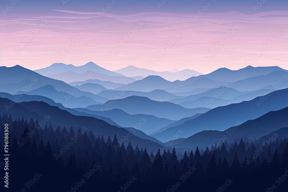 Smokey Mountain Range Gradients Soft Peak - Web Design Inspiration