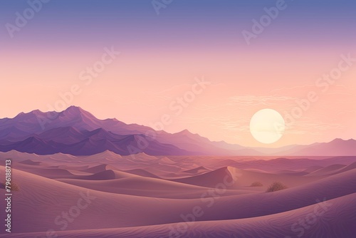 Sultry Desert Twilight Gradients: Tranquil Evening Scene
