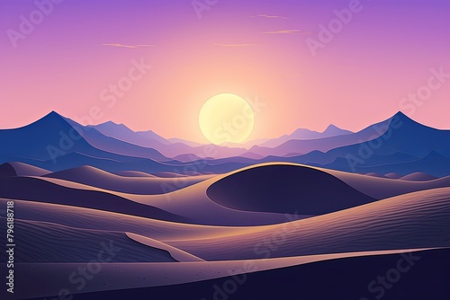 Sultry Desert Twilight Gradients: Tranquil Evening Scene