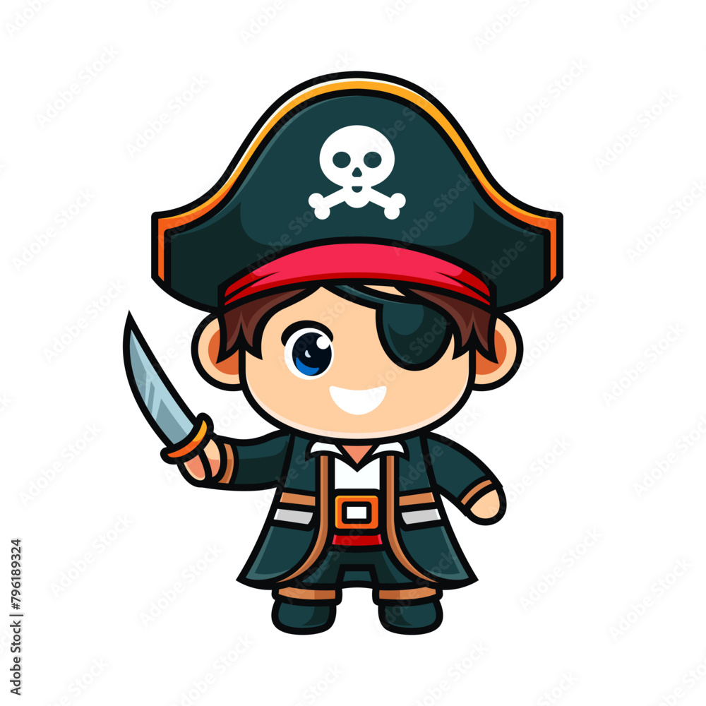 pirate captain cute character