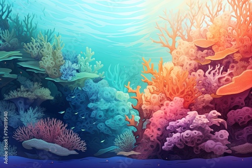 Underwater Reef Coral Gradients - Ocean Wave Gradient Textures