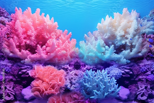 Underwater Coral Gradients: Majestic Ocean Floor Hues