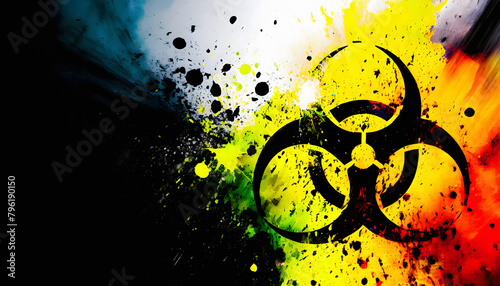 Vibrant biohazard symbol