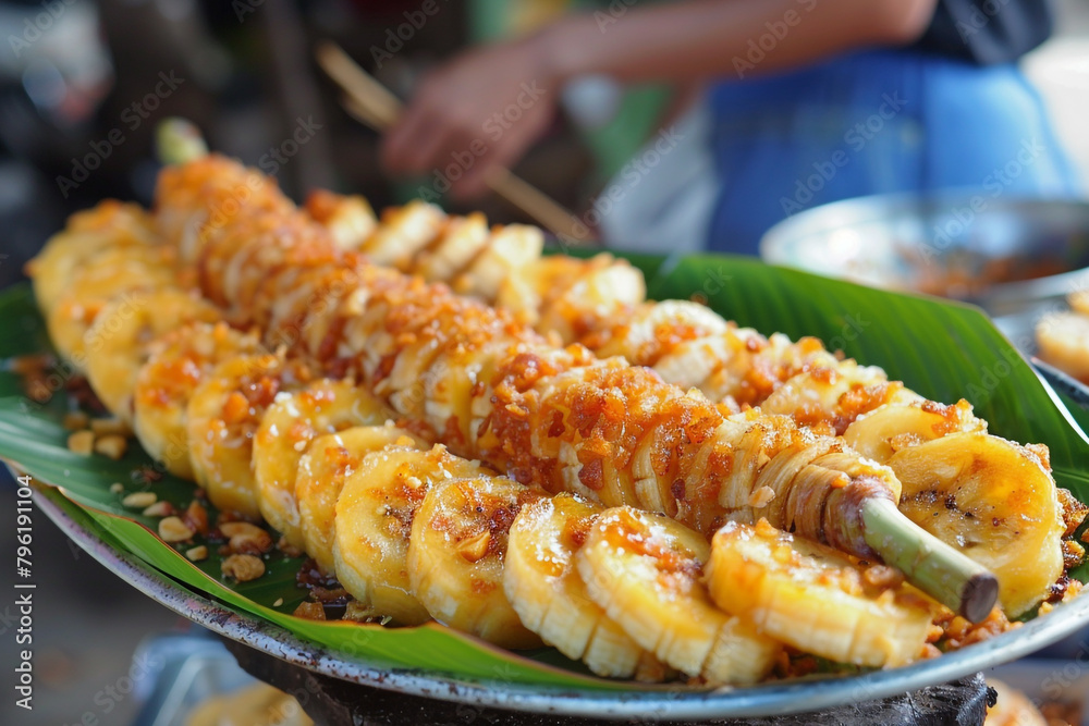 Thai Fried Bananas crispy snack Phuket beachside vendor Thai Fried Bananas crispy snack Phuket beachside vendor