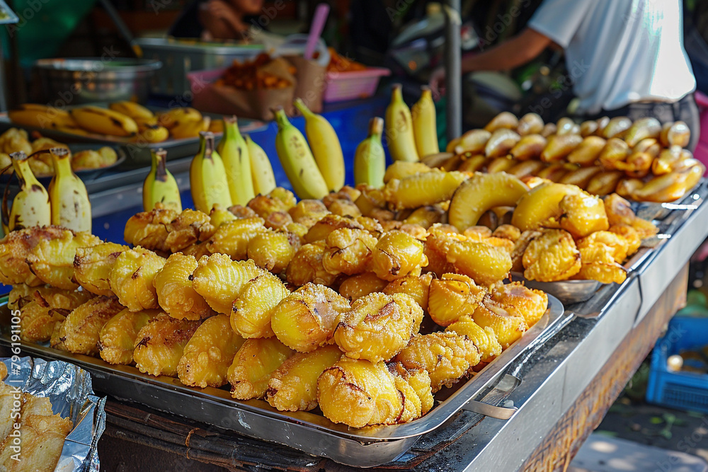 Thai Fried Bananas crispy snack Phuket beachside vendor