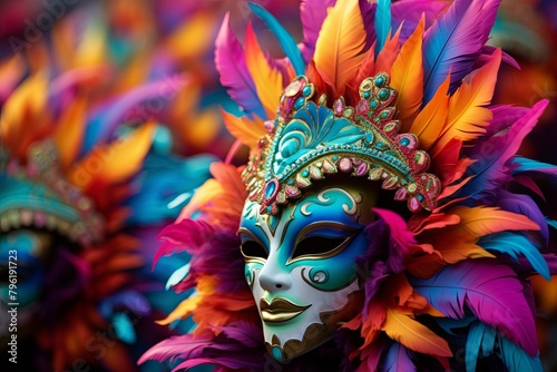 Enthralling Vibrant Carnival Parade: A Burst of Lively Cultural Festivity Gradients
