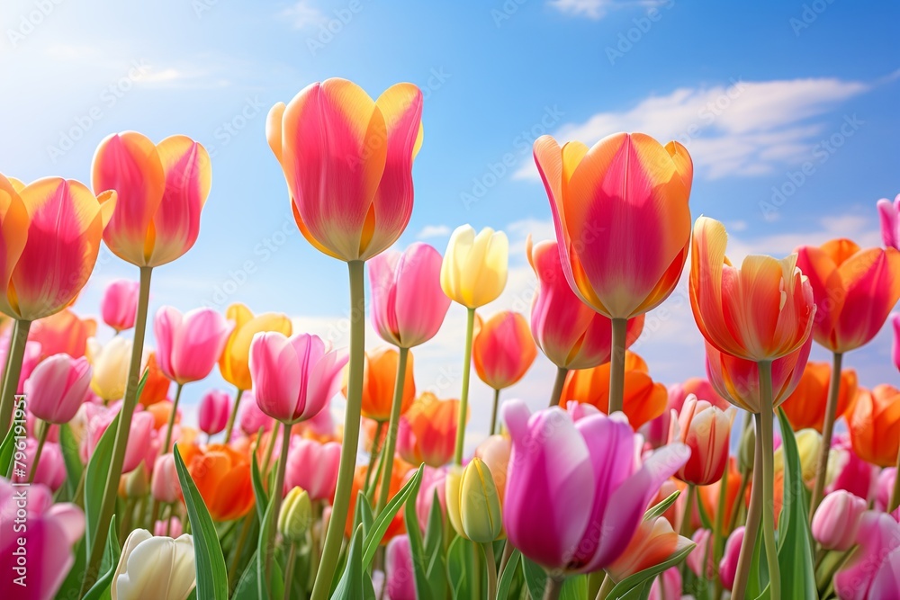Vibrant Tulip Field Gradients: A Colorful Symphony