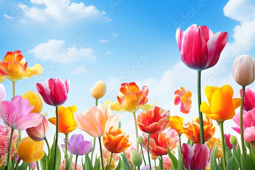 Vibrant Tulip Field Gradients  Floral Color Dance Infusion