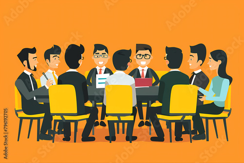 A group of people meeting for training