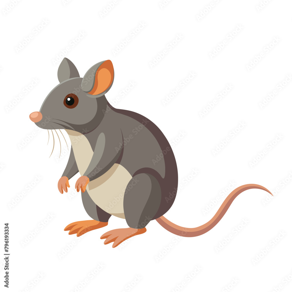 cute mouse animal cartoon style on white background cute mouse animal cartoon style on white background