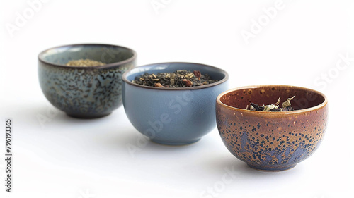 Dry Tea In Ceramic Bowls
