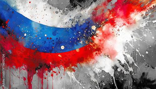 Vibrant russian flag photo