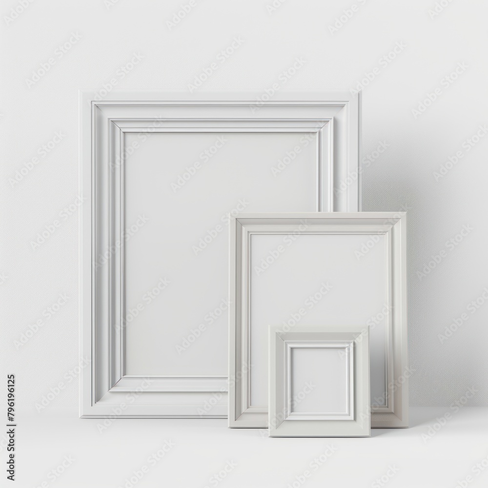 3D Render of a DIY photo frame kit with interchangeable parts for customizable designs, on isolated white background, Generative AI 3D Render of a DIY photo frame kit with interchangeable parts for customizable designs, on isolated white background, Generative AI