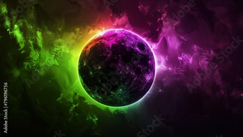 immaculate wallpaper for the pc screen a digital total eclipse with colorful color on effect aura 