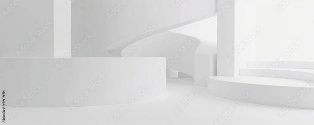Obraz premium White 3-dimensional abstract background and wallpaper