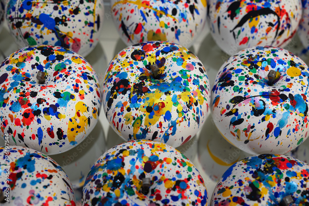 Group of Apples in White with Sprinkles of Multiple Colors