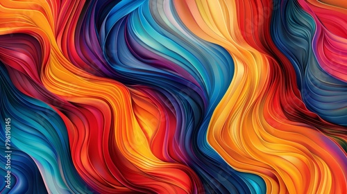 Flowing multicolor abstract waves creating a mesmerizing background of vibrant hues