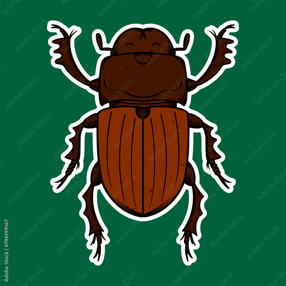 Hand drawn Insect Doodle Sticker Illustration Hand drawn Insect Doodle Sticker Illustration