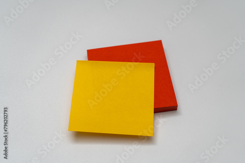 Adhesive note on white background