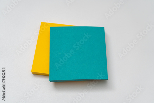 Adhesive note on white background