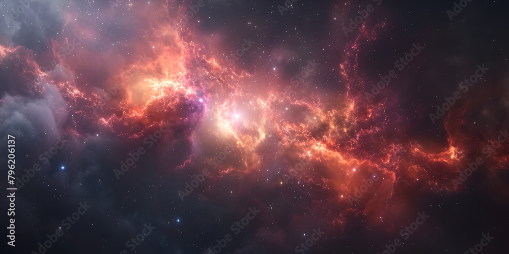 The calm stillness of space is interrupted by bursts of dazzling colors from exploding nebulae and