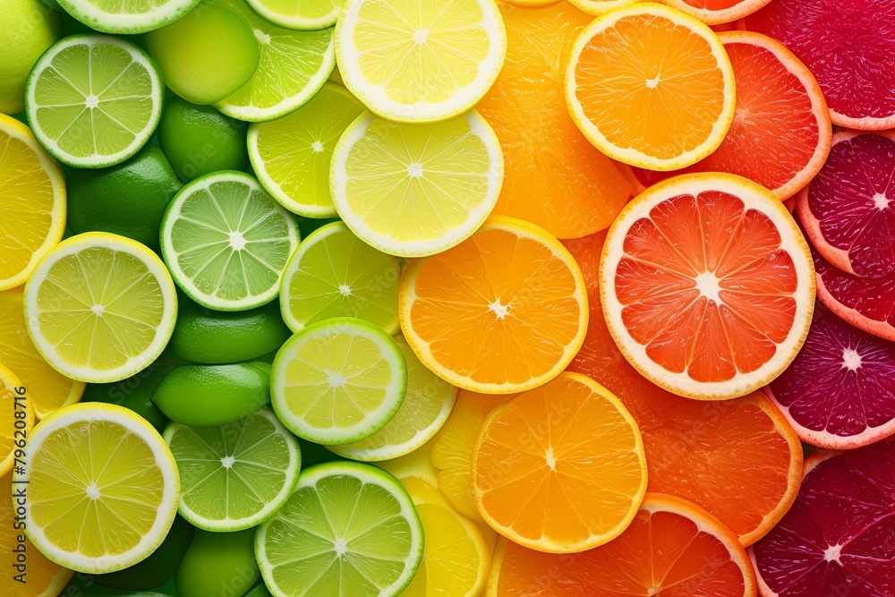 Vibrant Citrus Fruit Gradients Abstract: Colorful Blend Artwork